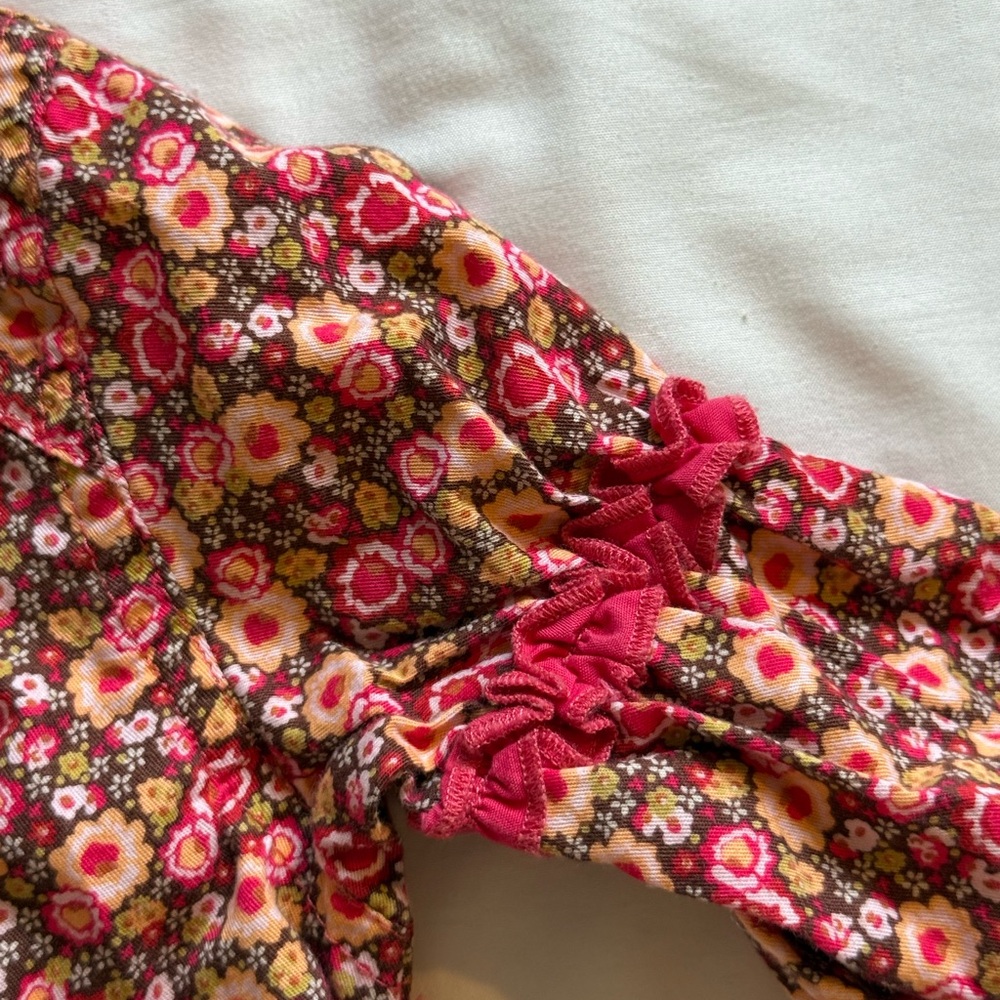 Oilily Multicolor Floral Button-Front Dress with Pink Embroidery - Picture 4 of 5